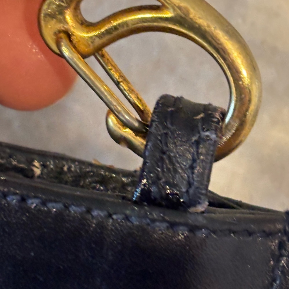 Celine Vntg. Navy and White Patterned Shoulder Bag - Picture 5 of 12